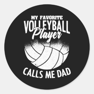 Mens My Volleball Playerお気に入りのがMeパパを呼び出す ラウンドシール