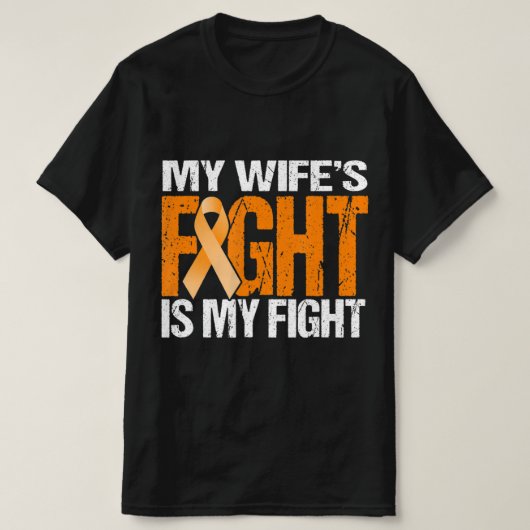 Mens My Wife's Fight is My Fight Leukemia Awarenes Tシャツ (デザイン正面)