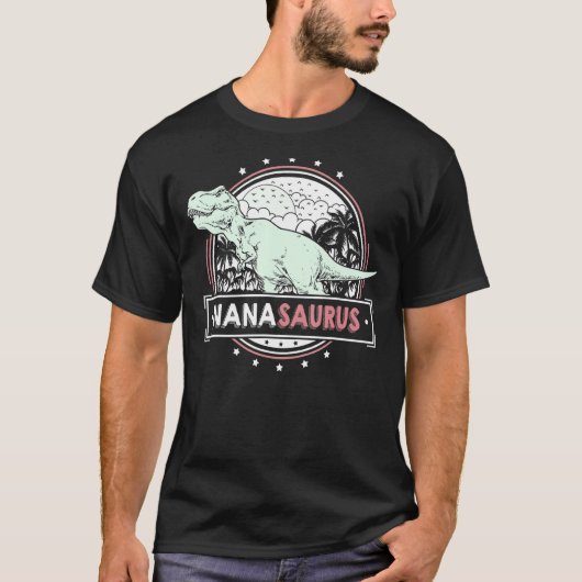 Mens NanaSaurus NanaアイディアWomen Mother's Day N Tシャツ (正面)
