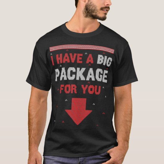 Mens Naughty Xmas I Have A Big Package Inappropria Tシャツ (正面)
