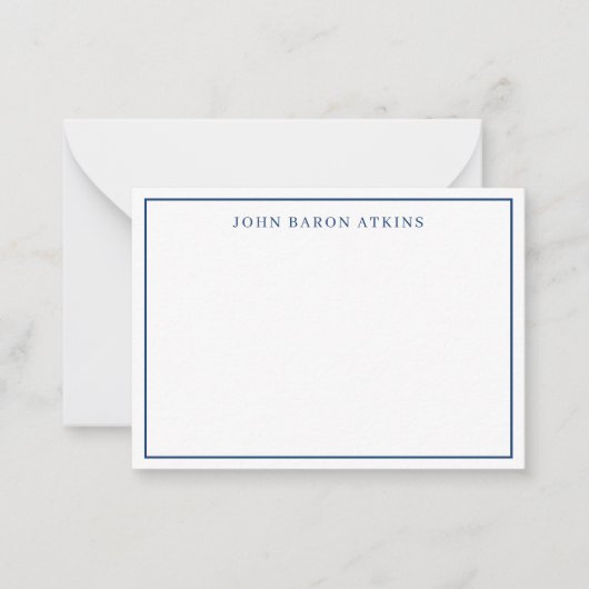 Men's navy.blackフラットノシンプルートカード文房具 ノートカード (正面)