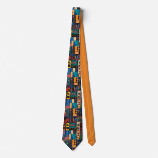 Men's Nectie Abstract Pattern African Neck Tie ネクタイ (正面)