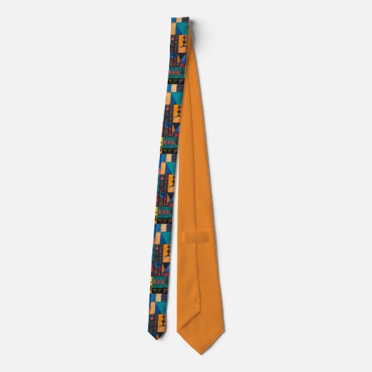 Men's Nectie Abstract Pattern African Neck Tie ネクタイ (裏面)