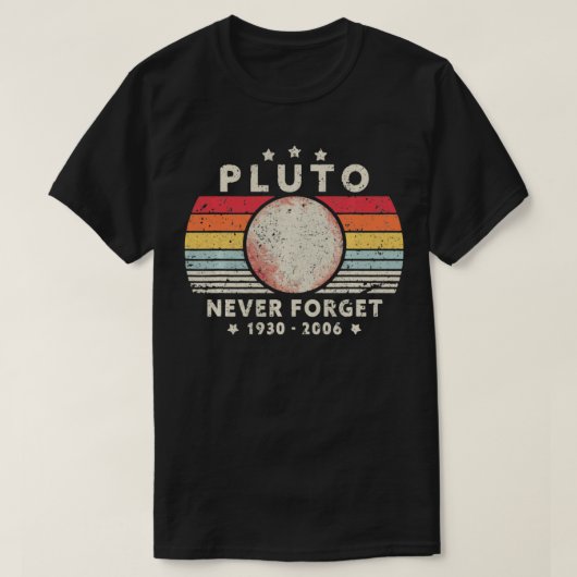 Mens Never Forget Pluto Planet Retro Style Funny S Tシャツ (デザイン正面)