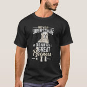 Mens Never Underestimante An Old Man With A Great  Tシャツ (正面)
