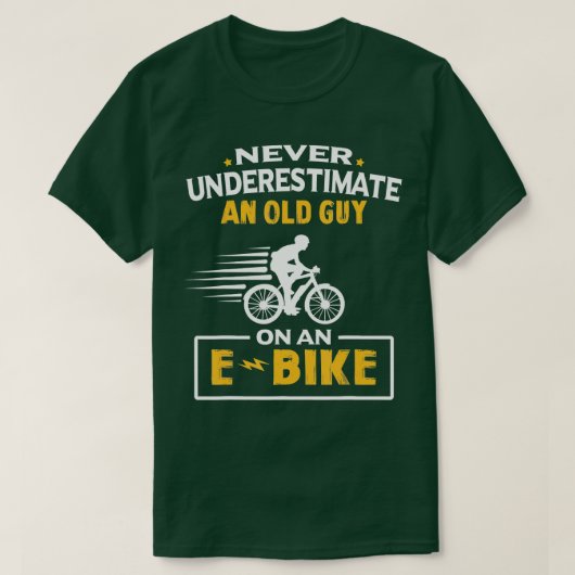 Mens Never Underestimate An Old Guy On An EBike Bi Tシャツ (デザイン正面)