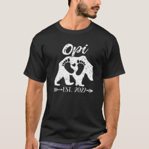Mens New Opi Grandpa Bear Est 2022ベビーシャワーアン Tシャツ