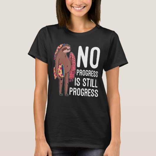Mens No Progress Is Still Progress Love Sloths Cu Tシャツ (正面)