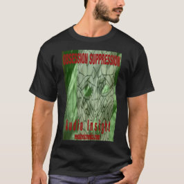 Men's "Obsession Suppression" black t-shirt. Tシャツ
