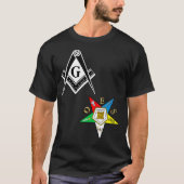 Mens OES Mason Split Long T Masonic Eastern Tee Tシャツ (正面)
