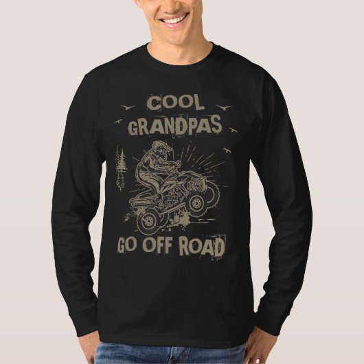 Mens Off-road Quad Biker ATV Cool Grandpas Go Offr Tシャツ (正面)