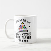 Mens Old Guy Pool Player Gift For Elder Billiards  コーヒーマグカップ (左)
