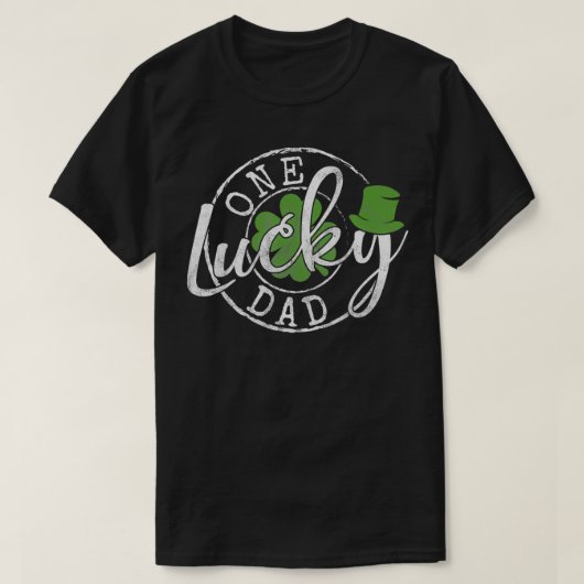 Mens One Lucky Dad Funny Father Irish St Patrick's Tシャツ (デザイン正面)
