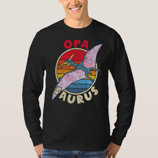 Mens Opa Saurus I Pterodactylus I Family Matching Tシャツ (正面)