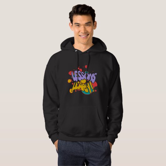 MEN'S PAINT SPLASH LESSONS LEARN PULLOVER HOODIE パーカ (正面フル)