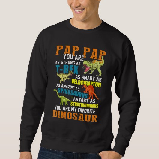 Mens Pap Papsaurus Tレックス恐竜Pap Pap Saurus F スウェットシャツ (正面)