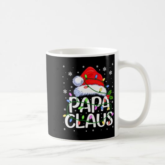 Mens Papa Claus Christmas Lights Long Sleeve  コーヒーマグカップ (右)