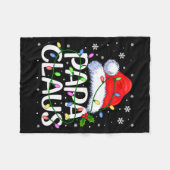 Mens Papa Claus Christmas Lights Long Sleeve  フリースブランケット (正面(横))