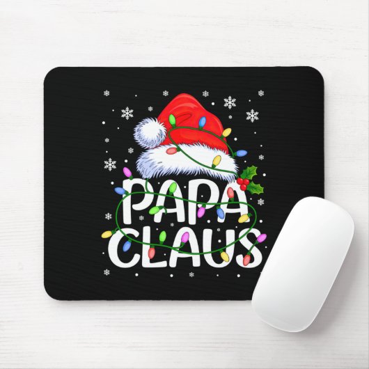 Mens Papa Claus Christmas Lights Long Sleeve  マウスパッド (マウス)