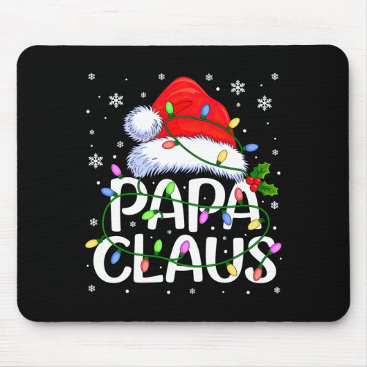 Mens Papa Claus Christmas Lights Long Sleeve  マウスパッド (正面)