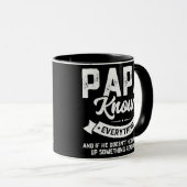 Mens Papa Knows Everything 60th Gift Funny マグカップ (正面右)