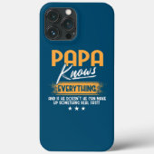 Mens Papa Knows Everything Funny Father's Day Case-Mate iPhoneケース (裏面)