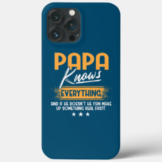 Mens Papa Knows Everything Funny Father's Day iPhone 13 Pro Maxケース