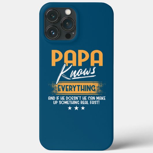 Mens Papa Knows Everything Funny Father's Day Case-Mate iPhoneケース (裏面)