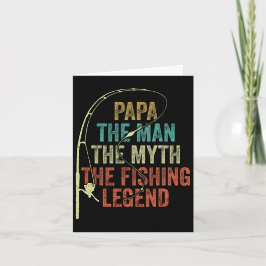 Mens Papa The Man The Myth The Fishing Legend B Fi カード (正面)