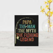 Mens Papa The Man The Myth The Fishing Legend B Fi カード (黄色い花)