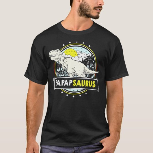 Mens Papap孫の男性トレックスPapsaur Tシャツ (正面)
