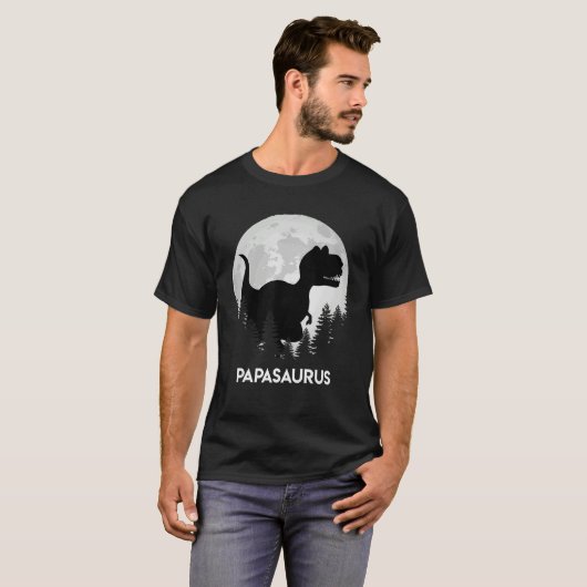 Mens Papasaurus Daddy Father 1 Tシャツ (正面フル)