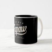 Mens Papaw The Man Myth Legend Funny Father's Day ツートーンマグカップ (正面右)