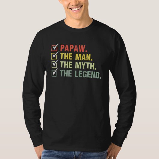 Mens Papaw The Man The Myth The Legend For Father Tシャツ (正面)