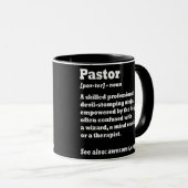 Mens Pastor Funny Definition Funny Pastor Noun マグカップ (正面右)