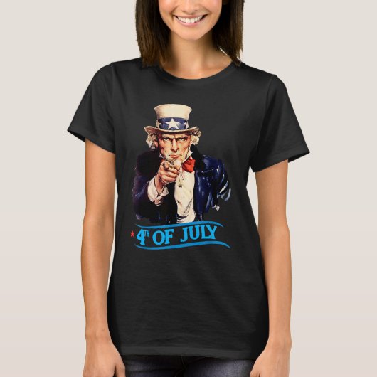 Mens Patriotic Uncle Sam 4th Of July Independence  Tシャツ (正面)