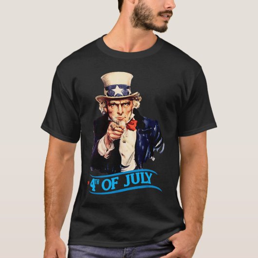Mens Patriotic Uncle Sam 4th Of July Independence  Tシャツ (正面)