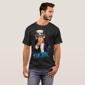 Mens Patriotic Uncle Sam 4th Of July Independence  Tシャツ (正面フル)
