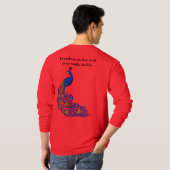 Men's peacock print T-shirt Tシャツ (裏面フル)