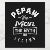 Mens Pepaw男の神話の伝説のギフト ワインラベル (シングルラベル)