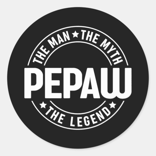 Mens Pepaw The Man The Myth The Legend Father's ラウンドシール (正面)