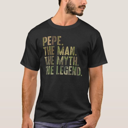Mens Pepe Man Myth Legend From Gends Pepe Tシャツ (正面)