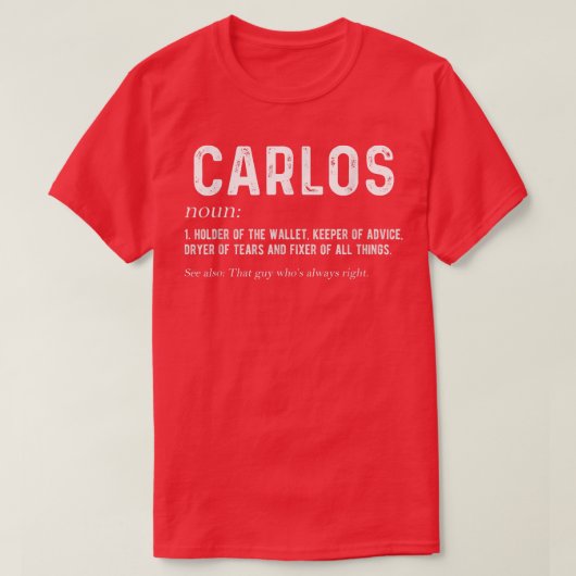 Mens Personalized Carlos Dad Noun Firstname Father Tシャツ (デザイン正面)