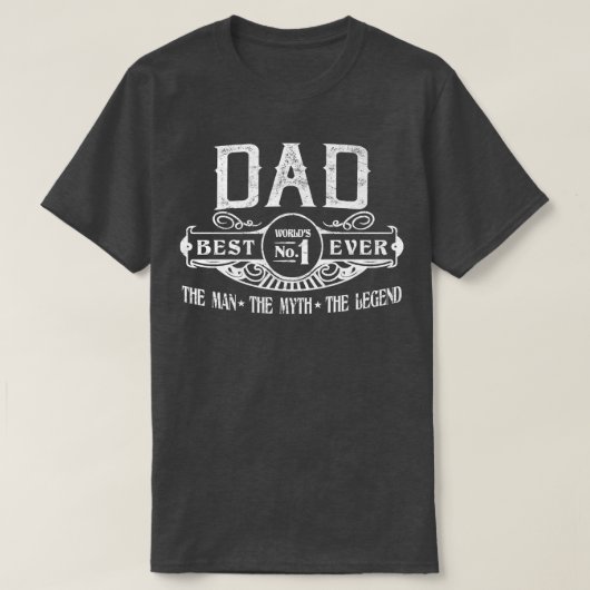 Mens Personalized Dad Best No  Tシャツ (デザイン正面)