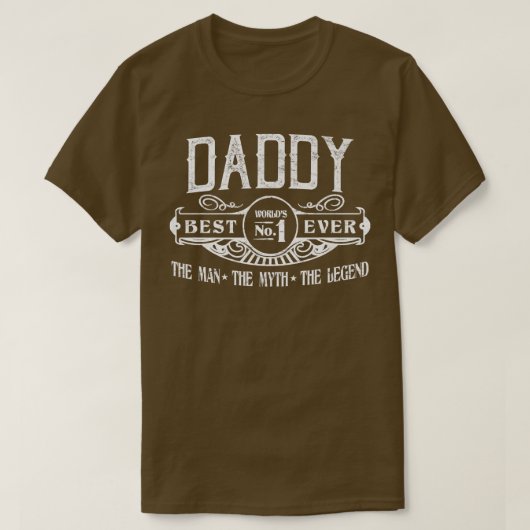 Mens Personalized Daddy Best No  Tシャツ (デザイン正面)