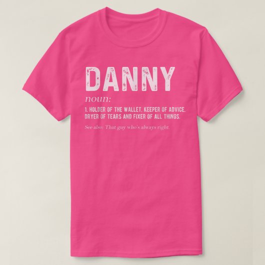 Mens Personalized Danny Dad Noun Firstname Fathers Tシャツ (デザイン正面)