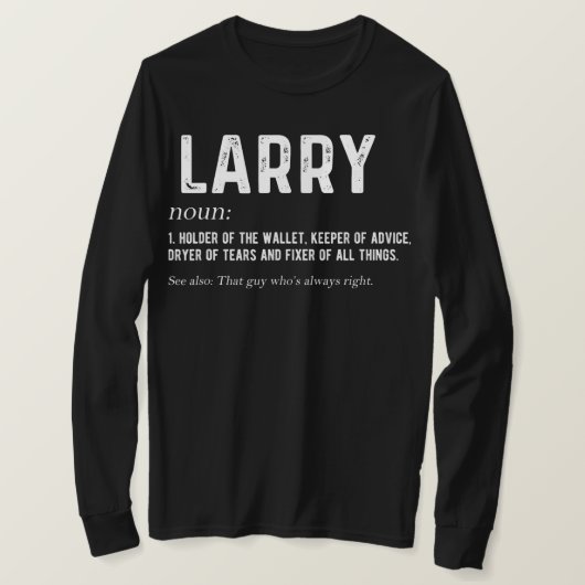 Mens Personalized Larry Dad Noun Firstname Tシャツ (デザイン正面)
