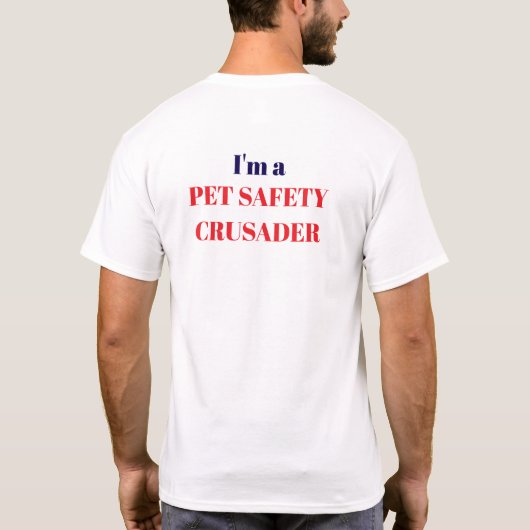Men's Pet Safety Crusader T-Shirt Tシャツ (裏面)