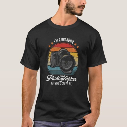 Mens Photography私はおばあちゃんで写真家 Tシャツ (正面)