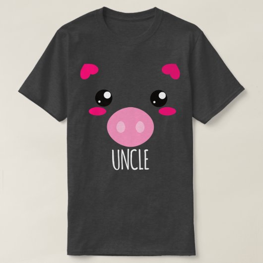 Mens Pig Face Kawaii Halloween Costume For Uncle F Tシャツ (デザイン正面)